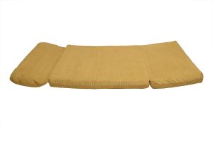 Chauffeuse convertible 2 places en tissu velours côtelé jaune curry SPENCER