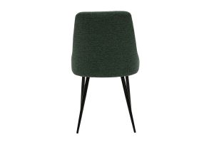 Chaises design en tissu effet velours texturé vert foncé et métal noir (lot de 2) CULT