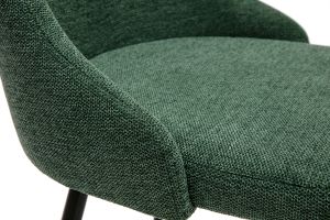 Chaises design en tissu effet velours texturé vert foncé et métal noir (lot de 2) CULT