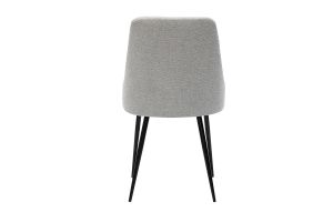 Chaises design en tissu effet velours texturé gris clair et métal noir (lot de 2) CULT
