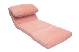Poltrona letto singola convertibile in tessuto velluto a coste rosa SPENCER