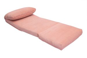 Poltrona letto singola convertibile in tessuto velluto a coste rosa SPENCER