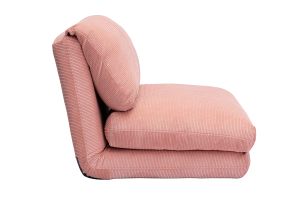 Poltrona letto singola convertibile in tessuto velluto a coste rosa SPENCER
