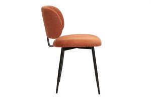 Chaises en tissu effet velours texturé terre brûlée et métal noir (lot de 2) ATRIUM