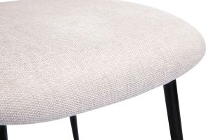 Chaises en tissu effet velours texturé beige et métal noir (lot de 2) ATRIUM