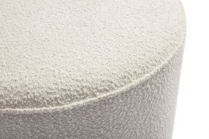 Pouf rond en tissu effet laine bouclée blanc D70 cm PAUL