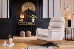 Fauteuil pivotant noir JONAH