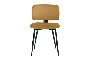 Chaises en tissu velours bronze et métal noir (lot de 2) ATRIUM