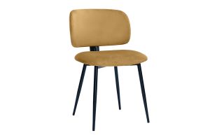 Chaises en tissu velours bronze et métal noir (lot de 2) ATRIUM