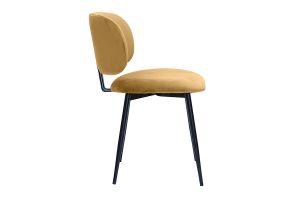 Chaises en tissu velours bronze et métal noir (lot de 2) ATRIUM