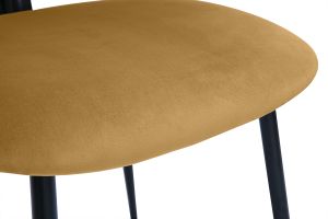 Chaises en tissu velours bronze et métal noir (lot de 2) ATRIUM