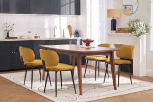 Chaises en tissu velours bronze et métal noir (lot de 2) ATRIUM