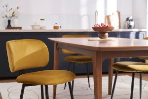 Chaises en tissu velours bronze et métal noir (lot de 2) ATRIUM