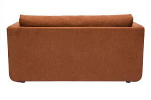 Canapé convertible 2 places en tissu effet velours texturé terre brûlée LEON