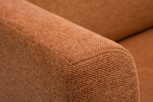 Canapé convertible 2 places en tissu effet velours texturé terre brûlée LEON