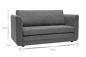 Canapé convertible 2 places en tissu effet velours texturé terre brûlée LEON