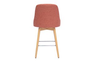 Tabourets de bar scandinaves pivotants 360° en tissu effet velours texturé terracotta et bois hêtre massif H65 cm (lot de 2) HASTA
