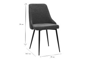 Chaises design en tissu effet velours texturé vert foncé et métal noir (lot de 2) CULT