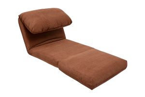 Chauffeuse 1 place convertible en tissu velours côtelé terre brûlée SPENCER