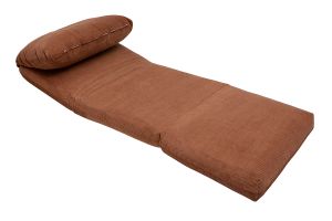 Chauffeuse 1 place convertible en tissu velours côtelé terre brûlée SPENCER