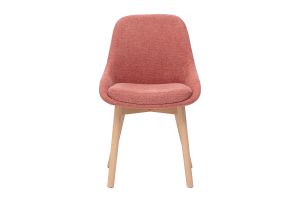 Sedie scandinave in tessuto effetto velluto texturizzato terracotta e legno chiaro massiccio (set di 2) HOLO