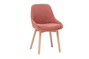 Sedie scandinave in tessuto effetto velluto texturizzato terracotta e legno chiaro massiccio (set di 2) HOLO