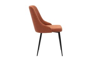 Chaises design en tissu effet velours texturé terre brûlée et métal noir (lot de 2) CULT