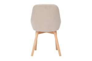 Sedie scandinave in tessuto effetto velluto beige e legno chiaro massiccio (set di 2) HOLO