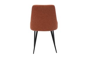 Chaises design en tissu effet velours texturé terre brûlée et métal noir (lot de 2) CULT