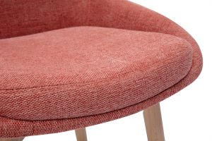 Sedie scandinave in tessuto effetto velluto texturizzato terracotta e legno chiaro massiccio (set di 2) HOLO