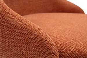 Chaises design en tissu effet velours texturé terre brûlée et métal noir (lot de 2) CULT
