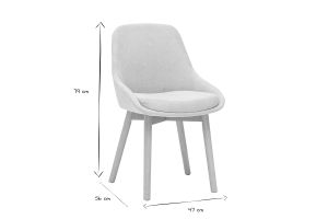 Sedie scandinave in tessuto effetto velluto beige e legno chiaro massiccio (set di 2) HOLO