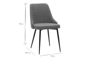 Chaises design en tissu effet velours texturé terre brûlée et métal noir (lot de 2) CULT
