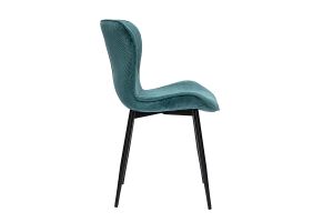 Chaises design en tissu velours côtelé bleu canard et métal noir (lot de 2) ADDICT