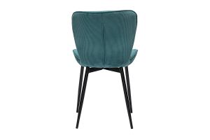 Chaises design en tissu velours côtelé bleu canard et métal noir (lot de 2) ADDICT