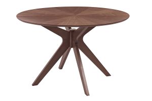 Table à manger design ronde noyer D120 cm DIELLI