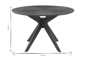 Table à manger design ronde noyer D120 cm DIELLI