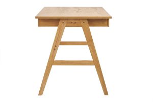 Bureau design avec rangements 2 tiroirs bois clair hévéa L120 cm BROOK