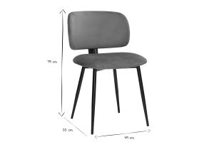 Chaises en tissu velours bronze et métal noir (lot de 2) ATRIUM