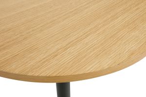 Table haute design ronde en bois clair chêne et métal noir D60 cm CALISTA