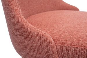 Tabourets de bar scandinaves pivotants 360° en tissu effet velours texturé terracotta et bois hêtre massif H65 cm (lot de 2) HASTA
