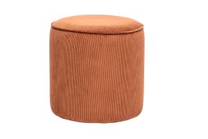 Pouf rond en velours côtelé terre brûlée D40 cm PAUL