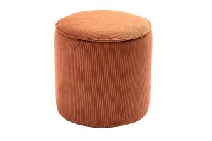 Pouf rond en velours côtelé terre brûlée D40 cm PAUL