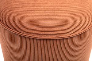 Pouf rond en velours côtelé terre brûlée D40 cm PAUL