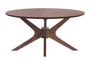 Table basse ovale bois foncé noyer L90 cm DIELLI