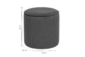Pouf rond en velours côtelé terre brûlée D40 cm PAUL