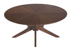 Table basse ovale bois foncé noyer L90 cm DIELLI