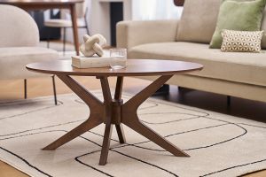 Table basse ovale bois foncé noyer L90 cm DIELLI