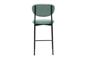 Tabourets de bar fixes en tissu effet velours texturé vert céladon H65 cm (lot de 2) BREKA