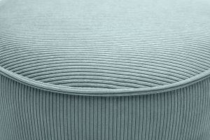 Pouf rond en velours côtelé bleu grisé D40 cm PAUL